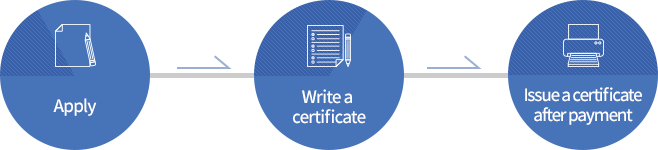 Apply -> Write a certificate -> Issue a certificate after payment
